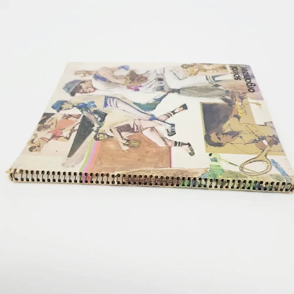 Vintage 1970's Mead Sports Spiral Organizer Notebook Folder Baseball Football